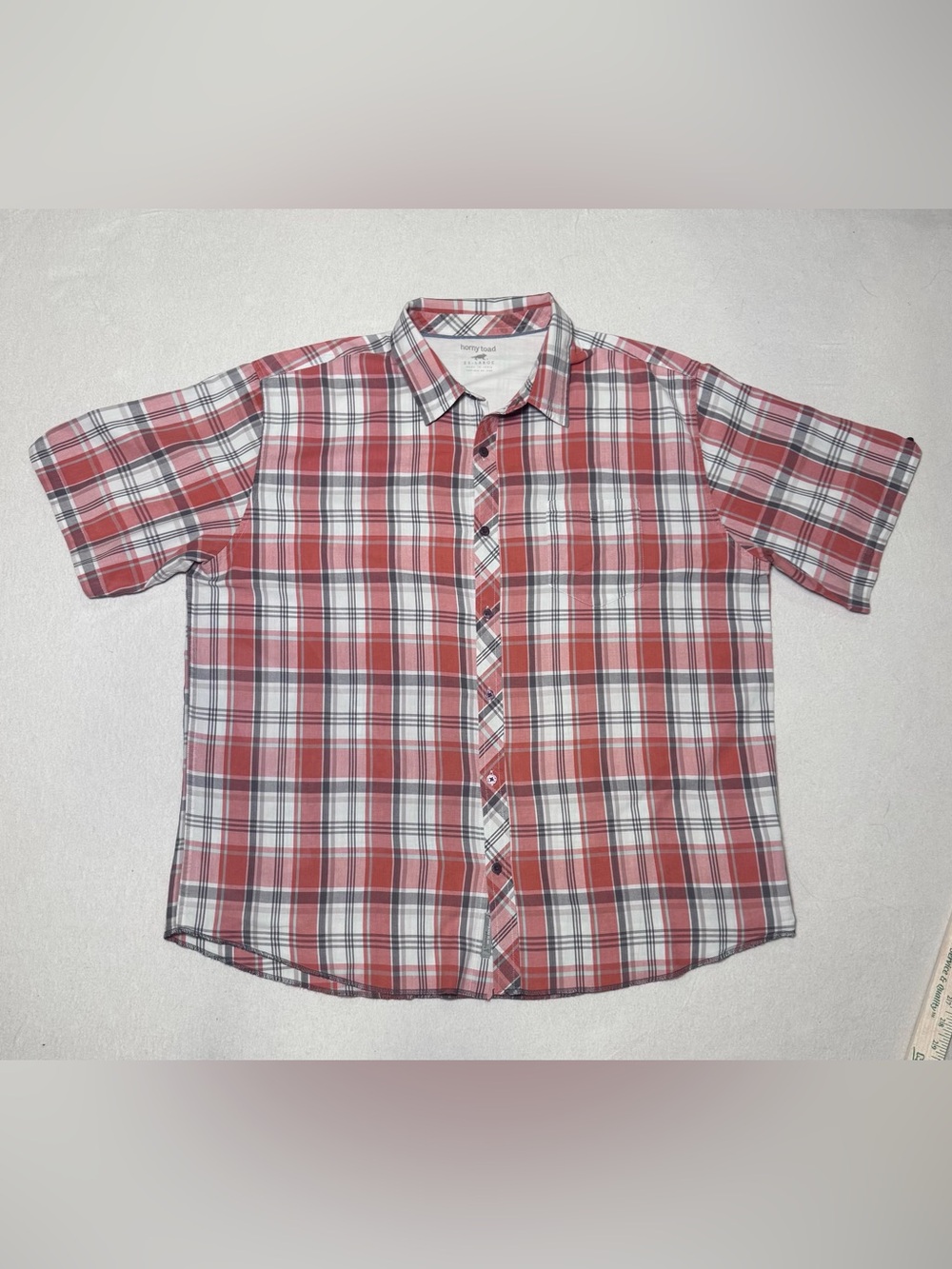 Horny Toad Organic Cotton Red & White Plaid  Shirt Toad & Co Soft lightweight